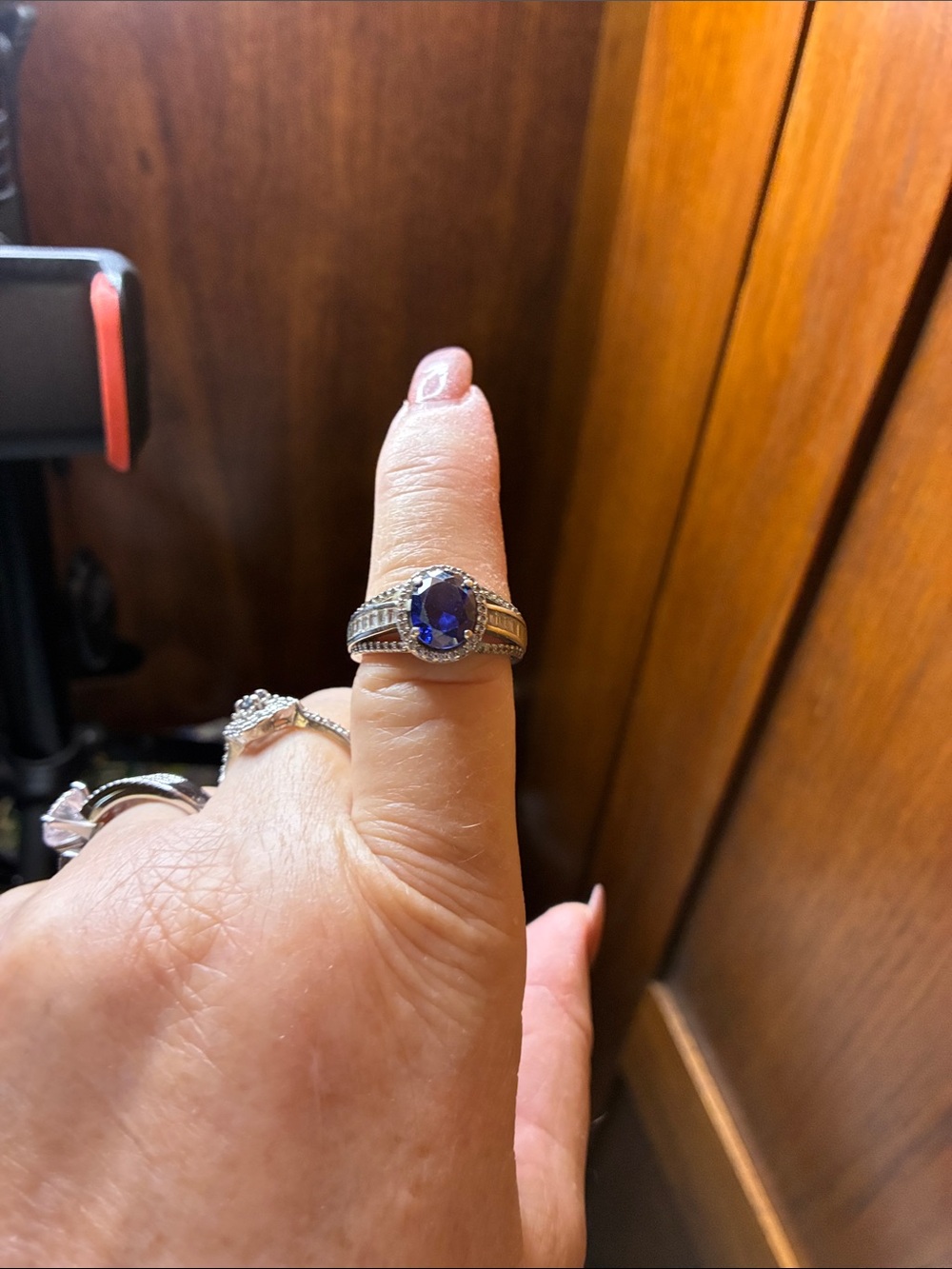 5.89ctw Tanzanite & White Diamond Simulates Rhodium over sterling silver